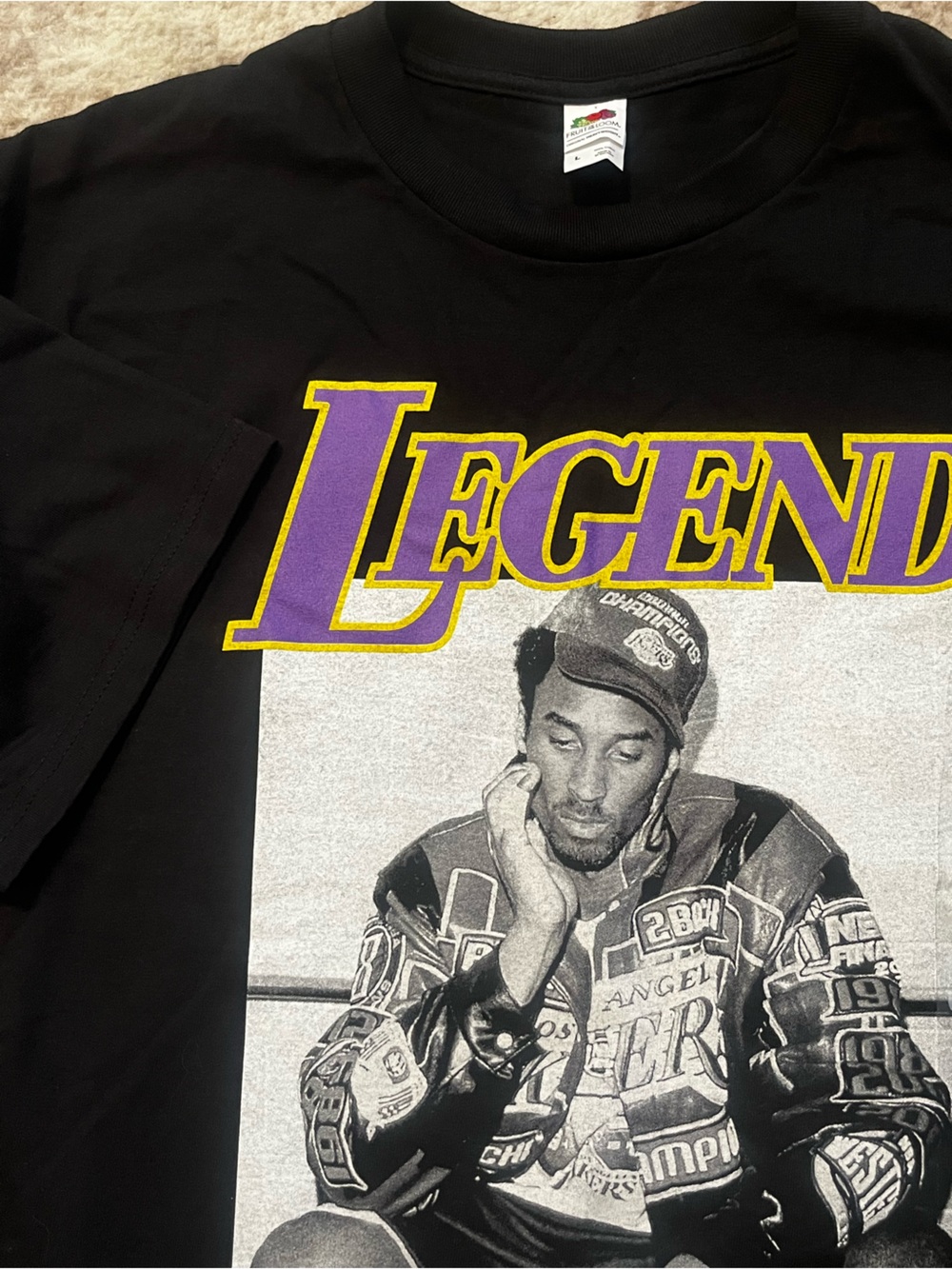 Kobe Bryant Mens Large Black Legend Graphic T-Shirt Fruit of the Loom NWT L